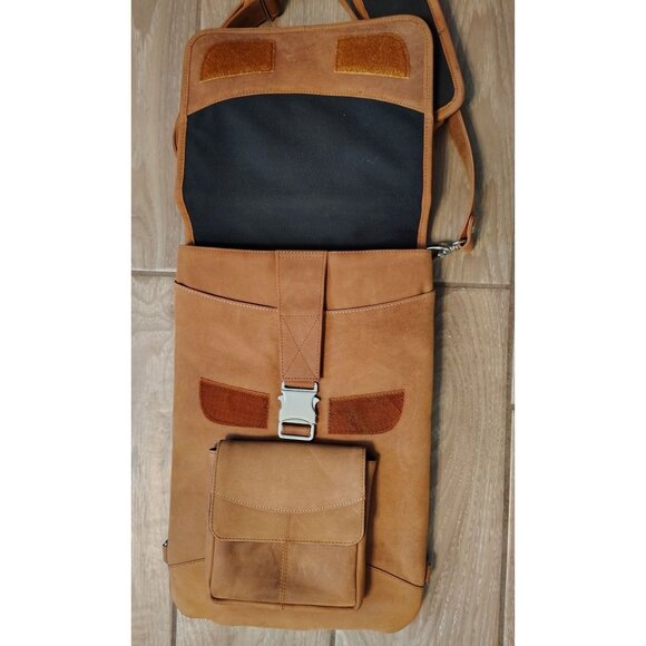 Michael Santoro Design Premium Brown Leather Vertical Briefcase MacCase Strap - Picture 3 of 12